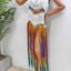 Women's pure hand crochet dyed tassel skirt with random gradient camisole skirt - Korvel