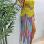 Women's pure hand crochet dyed tassel skirt with random gradient camisole skirt - Korvel
