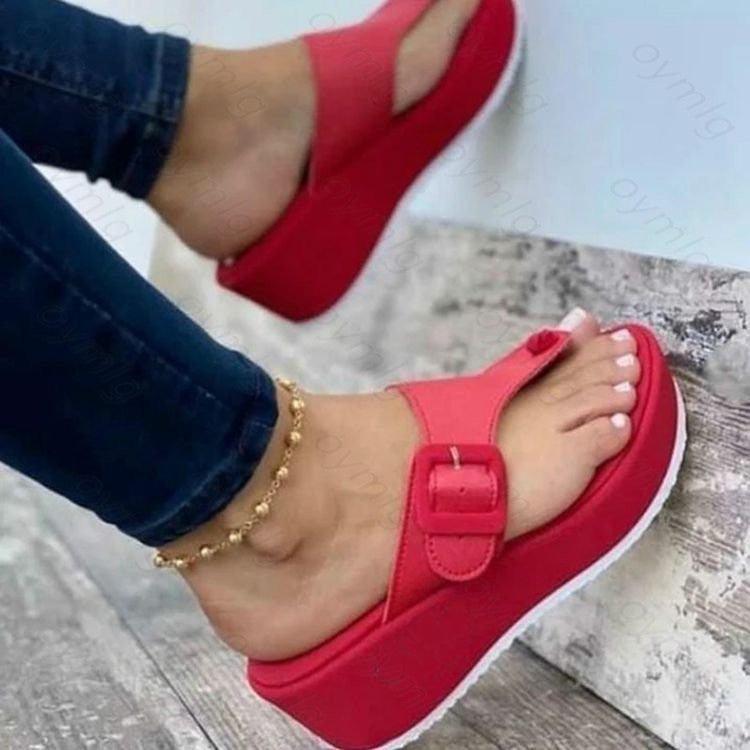 Sandales à plateforme décontractées pour femmes avec bride à boucle
