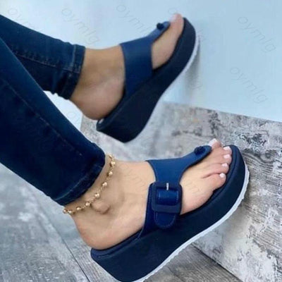 Women's Casual Platform Sandals with Buckle Strap
