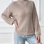 Women's Semi High Neck Pullover Sweater with Floral Patterns