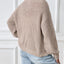 Women's Semi High Neck Pullover Sweater with Floral Patterns