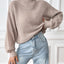 Women's Semi High Neck Pullover Sweater with Floral Patterns
