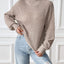 Women's Semi High Neck Pullover Sweater with Floral Patterns