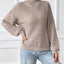 Women's Semi High Neck Pullover Sweater with Floral Patterns