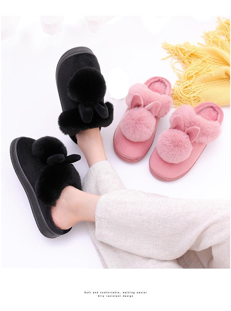 Zapatillas de Interior con Orejas de Conejo para Mujeres - Cómodas y Elegantes