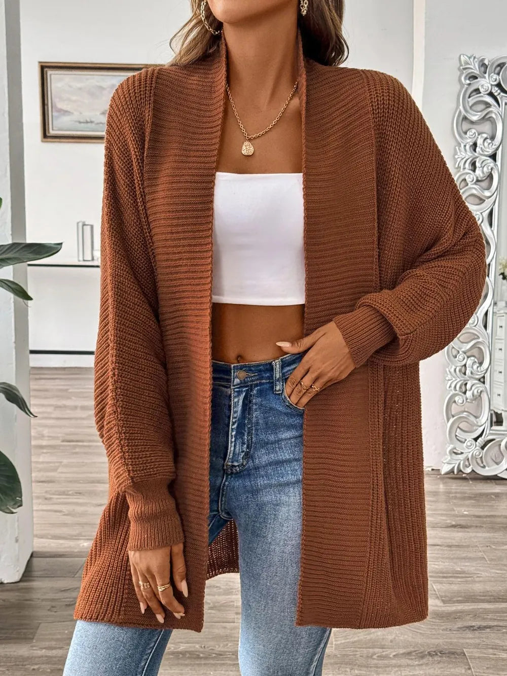 Women's simple and fashionable loose sweater cardigan - Korvel