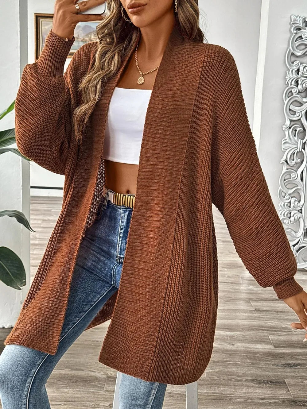 Women's simple and fashionable loose sweater cardigan - Korvel