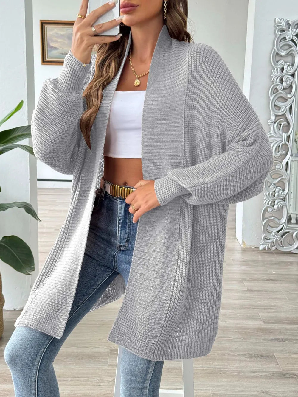 Women's simple and fashionable loose sweater cardigan - Korvel