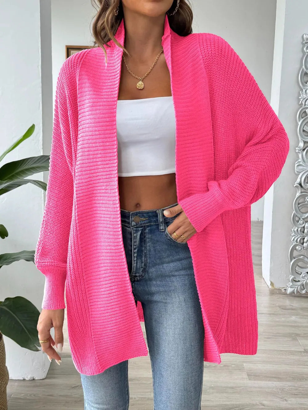 Women's simple and fashionable loose sweater cardigan - Korvel
