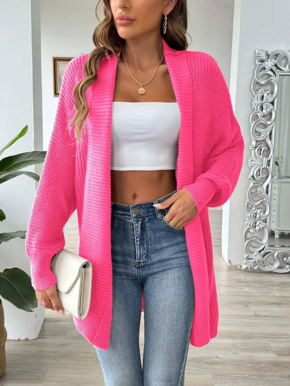 Women's simple and fashionable loose sweater cardigan - Korvel