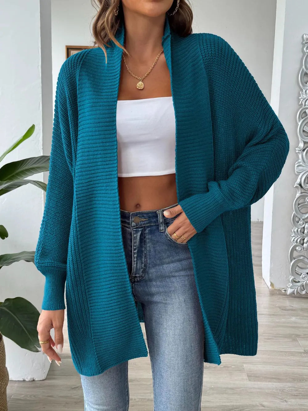 Women's simple and fashionable loose sweater cardigan - Korvel