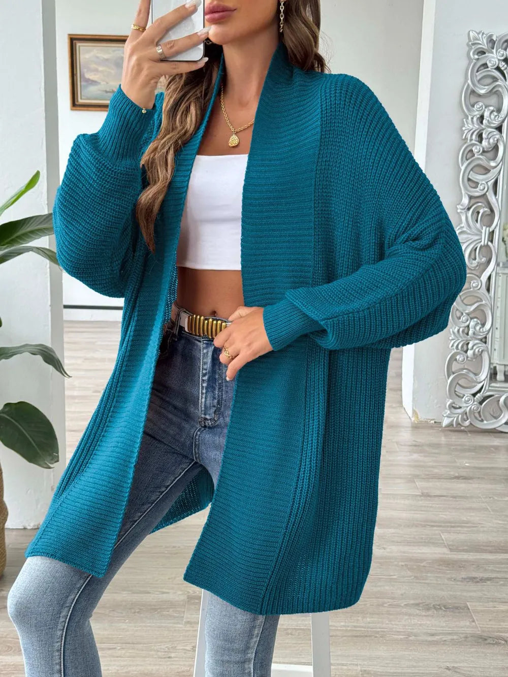 Women's simple and fashionable loose sweater cardigan - Korvel