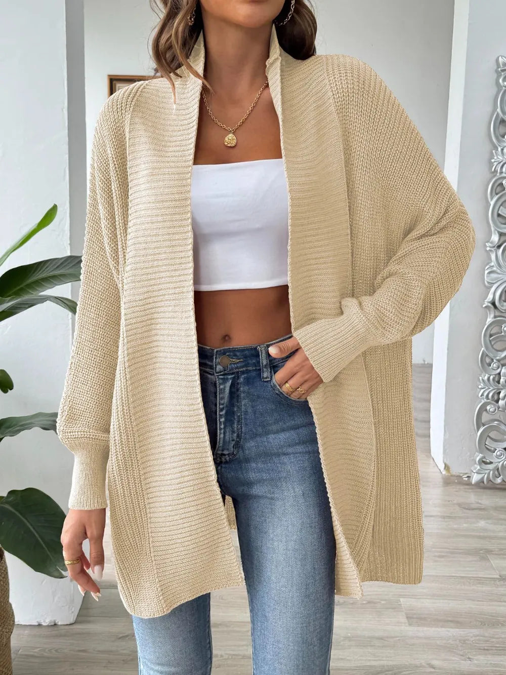 Women's simple and fashionable loose sweater cardigan - Korvel