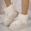Women's Thick-soled Cross-strap Snow Boots Women Winter Round Toe Flock Plush Warm Mid Heel Water Proof Casual Warm Snow Boots - Korvel