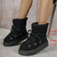 Women's Thick-soled Cross-strap Snow Boots Women Winter Round Toe Flock Plush Warm Mid Heel Water Proof Casual Warm Snow Boots - Korvel