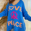 Women's V-neck letter loose and lazy knitted sweater - Korvel