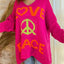 Women's V-neck letter loose and lazy knitted sweater - Korvel
