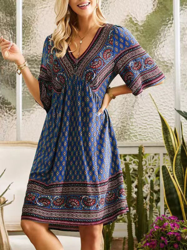 Women's vacation ethnic style dress - Korvel