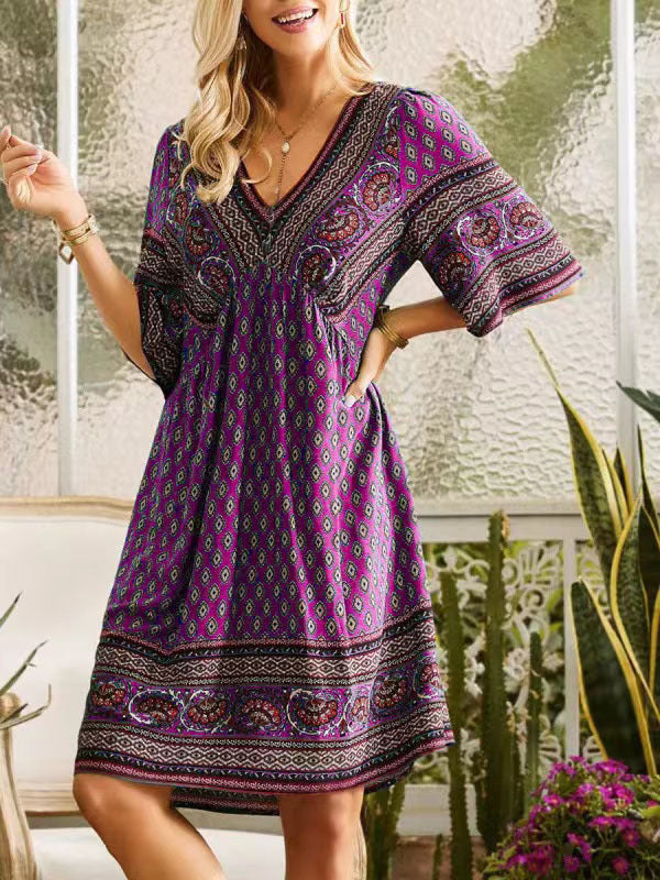 Women's vacation ethnic style dress - Korvel