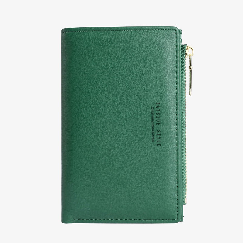 Cartera Ultra Fina con Cremallera Lateral para Mujer
