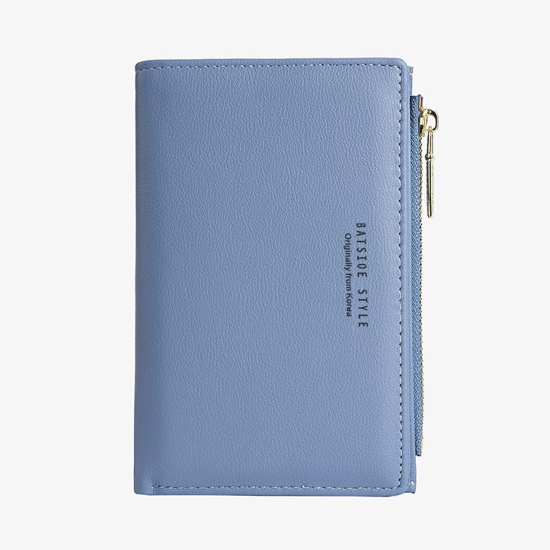Cartera Ultra Fina con Cremallera Lateral para Mujer