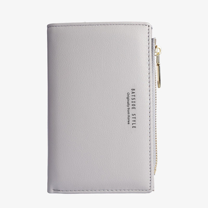Cartera Ultra Fina con Cremallera Lateral para Mujer