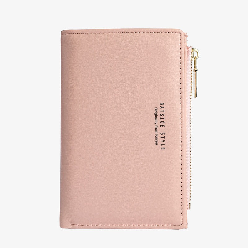 Cartera Ultra Fina con Cremallera Lateral para Mujer
