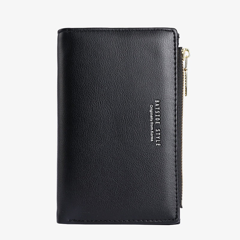 Cartera Ultra Fina con Cremallera Lateral para Mujer