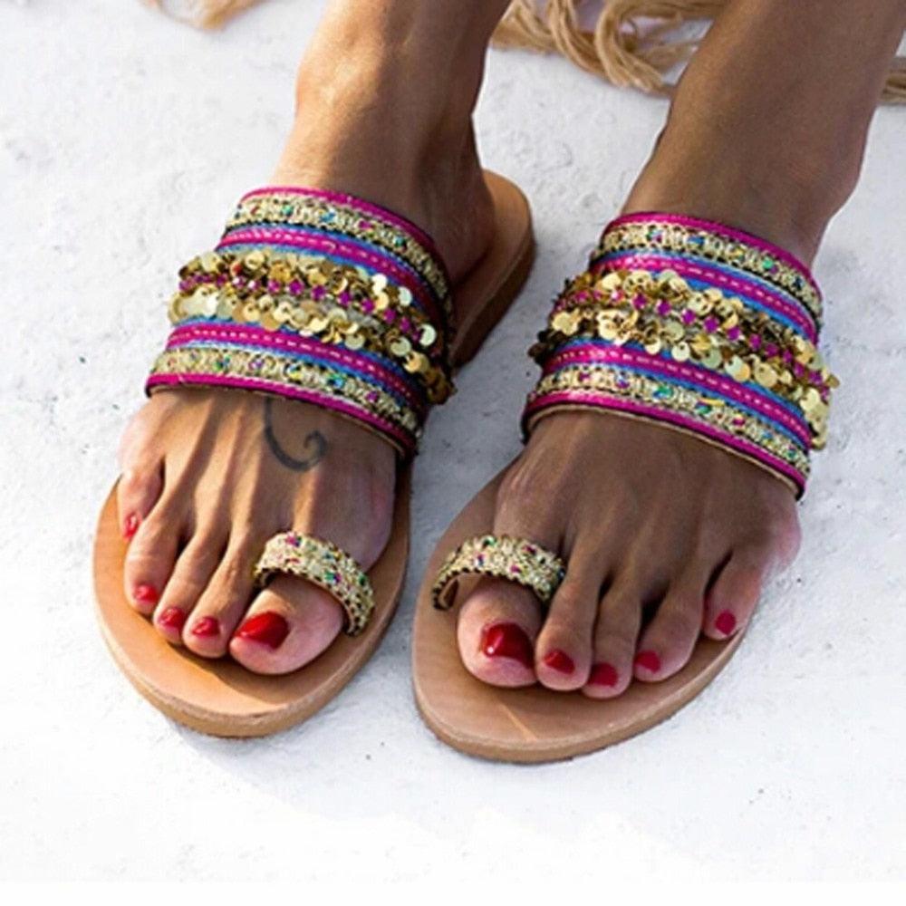 Elegant Handmade Women’s Flip-Flop Sandals for Summer