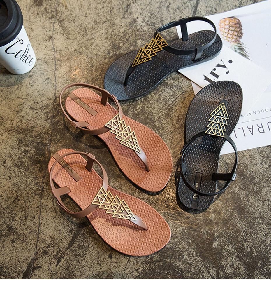 Elegant T-Strap Women's Sandals for Summer Comfort