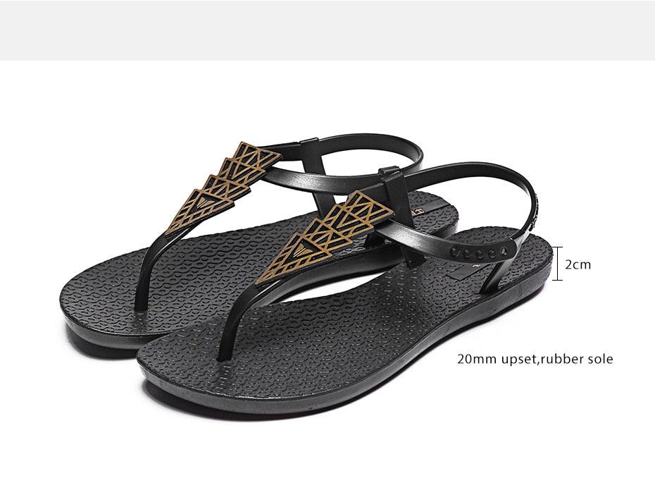 Elegant T-Strap Women's Sandals for Summer Comfort