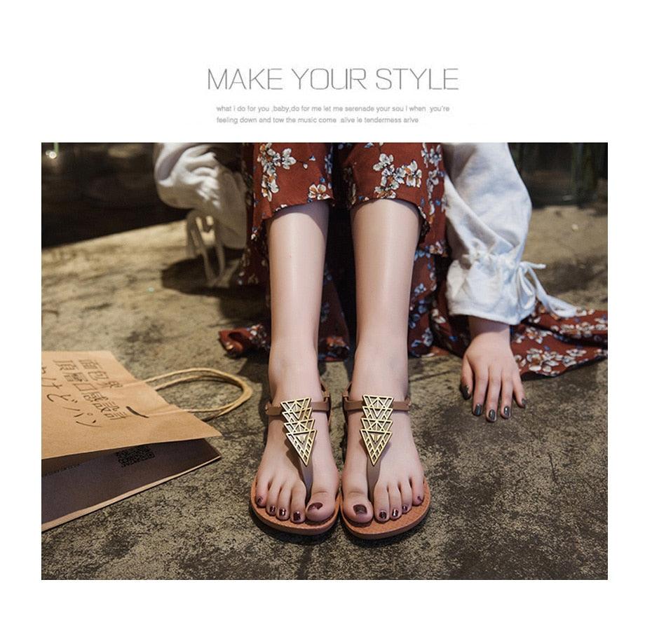 Elegant T-Strap Women's Sandals for Summer Comfort