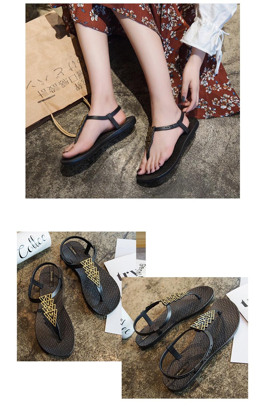 Elegant T-Strap Women's Sandals for Summer Comfort