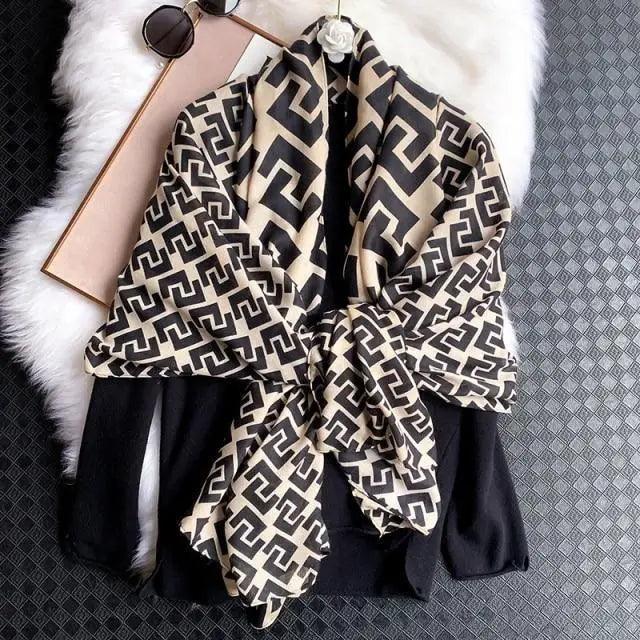 Bufanda de Algodón con Estampado de Leopardo Elegante para Mujeres