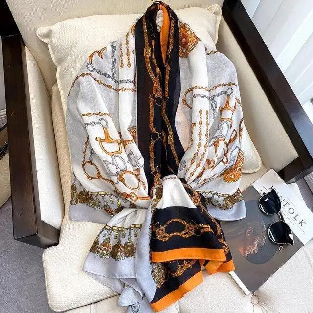 Bufanda de Algodón con Estampado de Leopardo Elegante para Mujeres