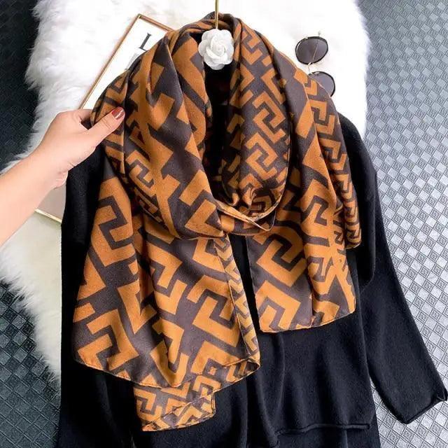 Bufanda de Algodón con Estampado de Leopardo Elegante para Mujeres
