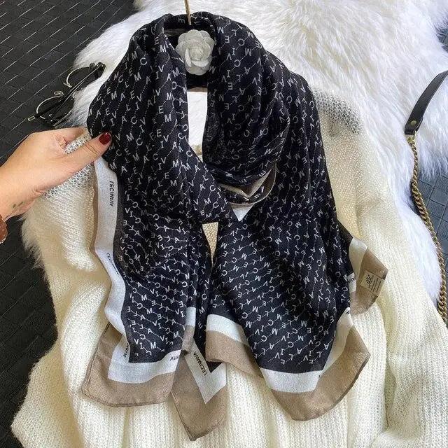 Bufanda de Algodón con Estampado de Leopardo Elegante para Mujeres