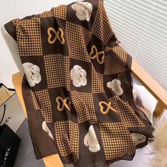 Bufanda de Algodón con Estampado de Leopardo Elegante para Mujeres