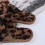 Zapatillas de Piel Sintética con Estampado de Leopardo para Mujeres