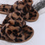 Zapatillas de Piel Sintética con Estampado de Leopardo para Mujeres