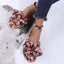 Zapatillas de Piel Sintética con Estampado de Leopardo para Mujeres