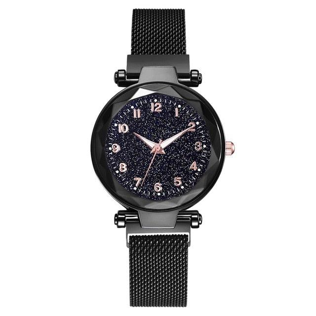 Montre Femme Luxe Ciel Étoilé avec Accents en Diamant