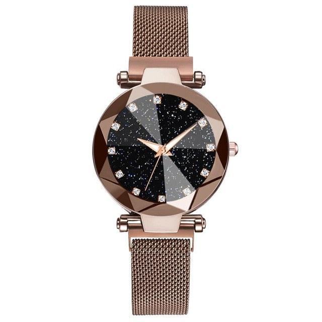 Montre Femme Luxe Ciel Étoilé avec Accents en Diamant