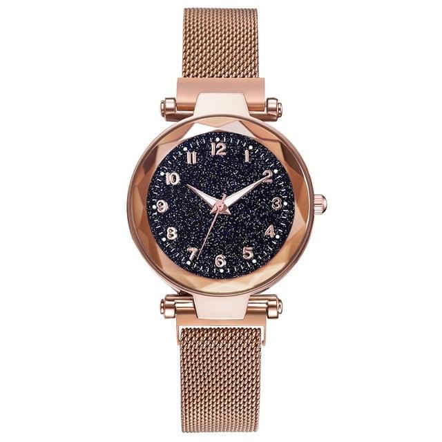 Montre Femme Luxe Ciel Étoilé avec Accents en Diamant