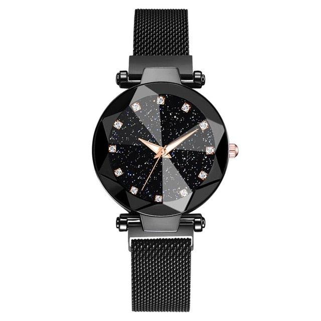 Montre Femme Luxe Ciel Étoilé avec Accents en Diamant