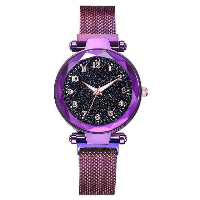 Montre Femme Luxe Ciel Étoilé avec Accents en Diamant