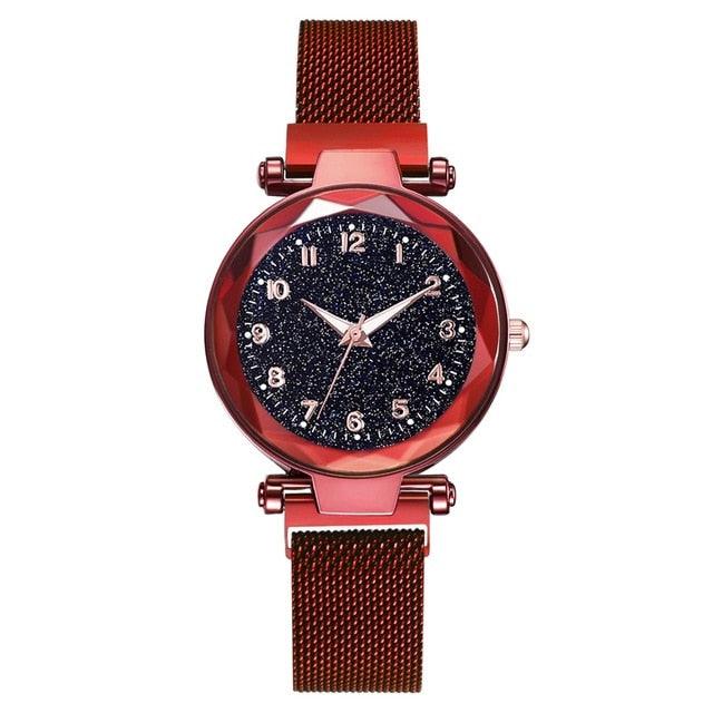 Montre Femme Luxe Ciel Étoilé avec Accents en Diamant