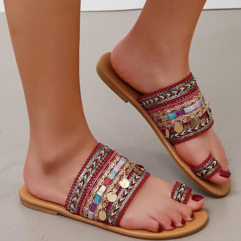 Sandales plates d'été élégantes pour femmes - Confortables et stylées