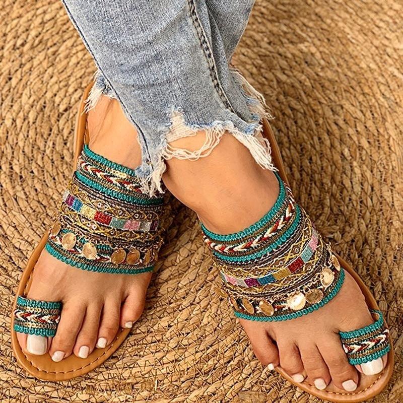 Sandales plates d'été élégantes pour femmes - Confortables et stylées